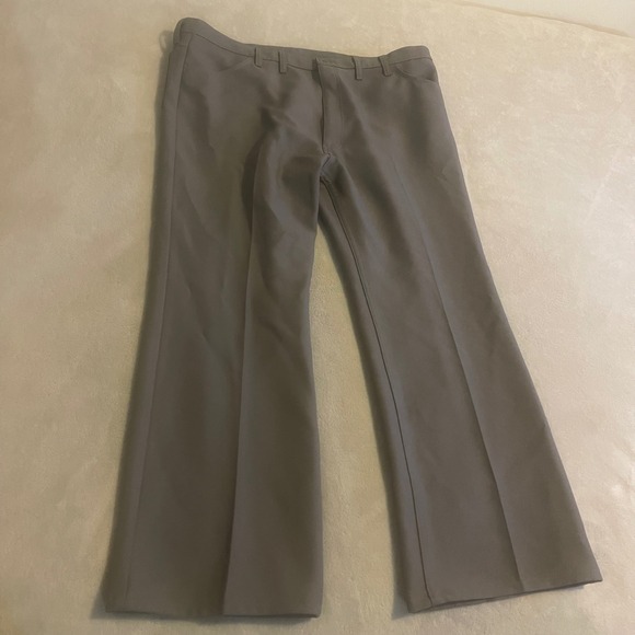 Vintage Wrangler Mens Gray Polyester Dress Pants 44x30 Trousers Slacks (42x30) - Picture 1 of 11